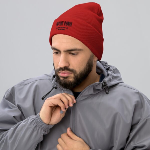 Gorro con borde vuelto codigo de barras